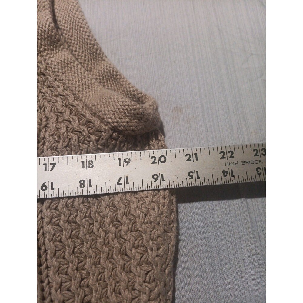 Vintage Woolrich Women's Cable Knit Cotton Full Zip Sweater Vest Size  XL Brown - Picture 4 of 5